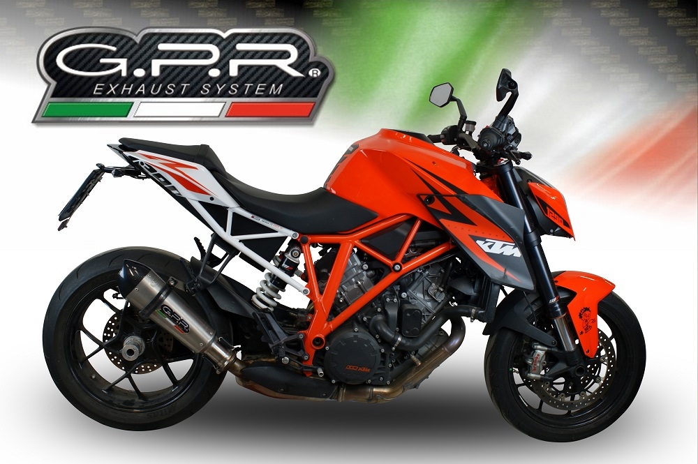 Scarico GPR compatibile con  Ktm Super Duke 1290 R  2014-2016, Gpe Ann. titanium, Scarico omologato, silenziatore con db killer estraibile e raccordo specifico