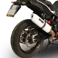 GPR exhaust compatible with  Ktm Lc 8 Adventure 1050 2015-2016, Albus Ceramic, Homologated legal slip-on exhaust including removable db killer and link pipe 