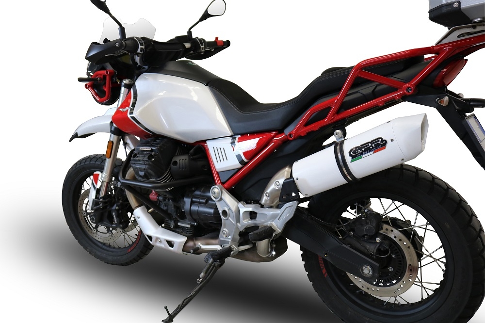 Scarico GPR compatibile con  Moto Guzzi V85 TT 2021-2023, Albus Evo4, Scarico omologato, silenziatore con db killer estraibile e raccordo specifico