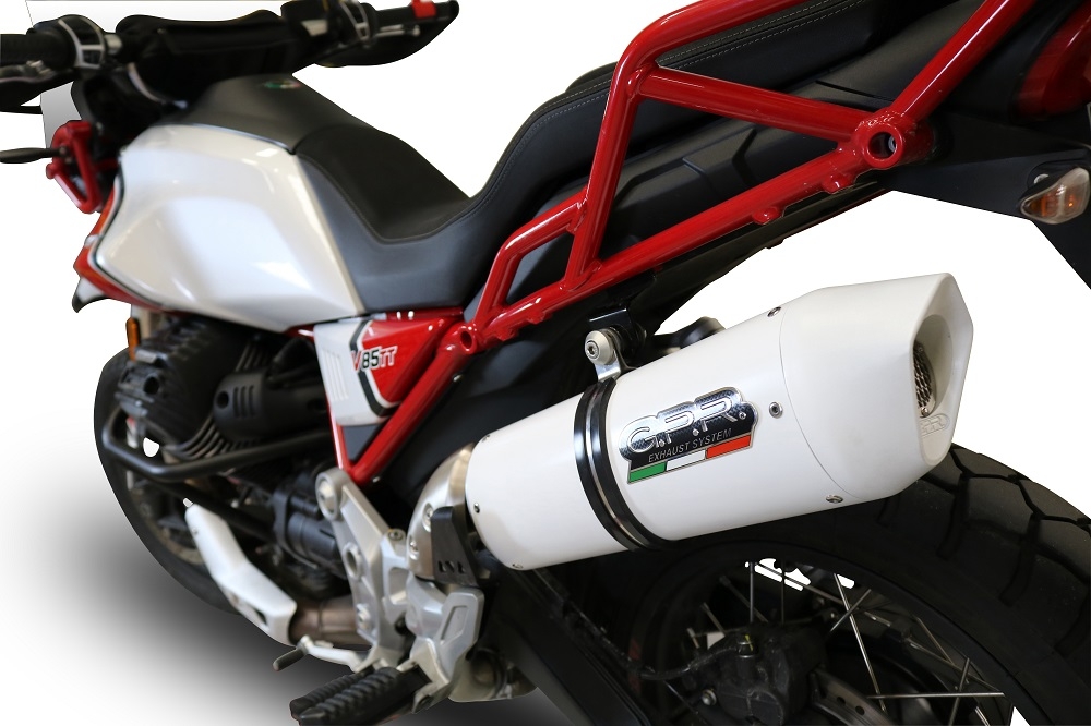 Scarico GPR compatibile con  Moto Guzzi V85 TT 2021-2023, Albus Evo4, Scarico omologato, silenziatore con db killer estraibile e raccordo specifico