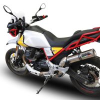 Scarico GPR compatibile con  Moto Guzzi V85 TT 2019-2020, M3 Titanium Natural, Scarico omologato, silenziatore con db killer estraibile e raccordo specifico