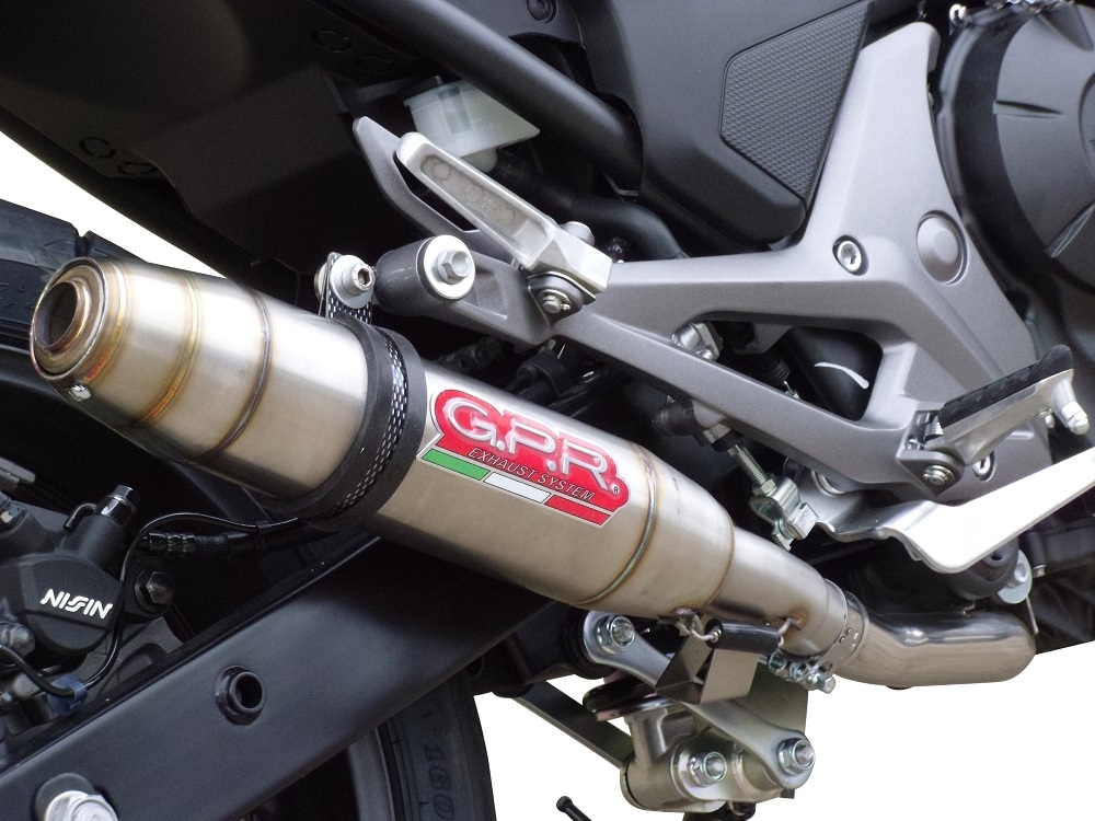 GPR exhaust compatible with  Honda Nc 750 X - S Dct  2021-2023, Deeptone Inox, Homologated legal slip-on exhaust including removable db killer and link pipe 