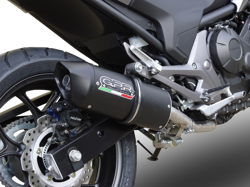 Scarico GPR compatibile con  Honda Integra 750 2016-2020, Furore Evo4 Nero, Scarico omologato, silenziatore con db killer estraibile e raccordo specifico