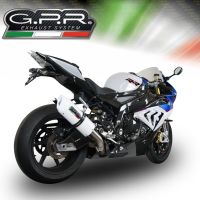 Scarico GPR compatibile con  Bmw S 1000 RR -M  2015-2016, Albus Ceramic, Scarico omologato, silenziatore con db killer estraibile e raccordo specifico