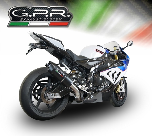 Scarico GPR compatibile con  Bmw S 1000 RR -M  2015-2016, Furore Nero, Scarico omologato, silenziatore con db killer estraibile e raccordo specifico