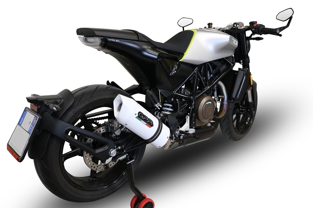 Scarico GPR compatibile con  Husqvarna Svartpilen 701 2018-2020, Albus Evo4, Scarico omologato, silenziatore con db killer estraibile e raccordo specifico