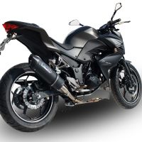 Scarico GPR compatibile con  Kawasaki Z 300 2014-2017, Furore Nero, Scarico omologato, silenziatore con db killer estraibile e raccordo specifico