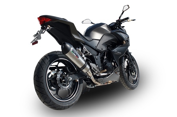 Scarico GPR compatibile con  Kawasaki Z 300 2014-2017, Gpe Ann. titanium, Scarico omologato, silenziatore con db killer estraibile e raccordo specifico