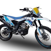 GPR exhaust compatible with  F.B. Mondial Smx 125 Enduro 2021-2023, Furore Evo4 Poppy, Homologated legal slip-on exhaust including removable db killer, link pipe and catalyst 