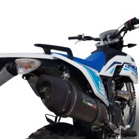 Scarico GPR compatibile con  F.B. Mondial Smx 125 Enduro 2018-2020, Furore Evo4 Nero, Terminale di scarico omologato, fornito con db killer estraibile, catalizzatore e raccordo specifico