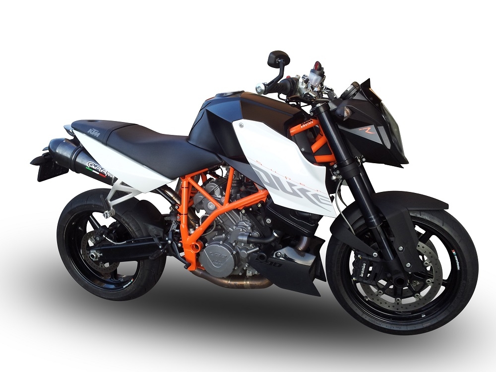 Scarico GPR compatibile con  Ktm Superduke 990 - R ( LC8) 2004-2012, Gpe Ann. Poppy, Coppia di terminali di scarico omologati, forniti con db killer removibile, catalizzatori e raccordi specifici