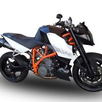 Scarico GPR compatibile con  Ktm Superduke 990 - R ( LC8) 2004-2012, Gpe Ann. Poppy, Coppia di terminali di scarico omologati, forniti con db killer removibile, catalizzatori e raccordi specifici