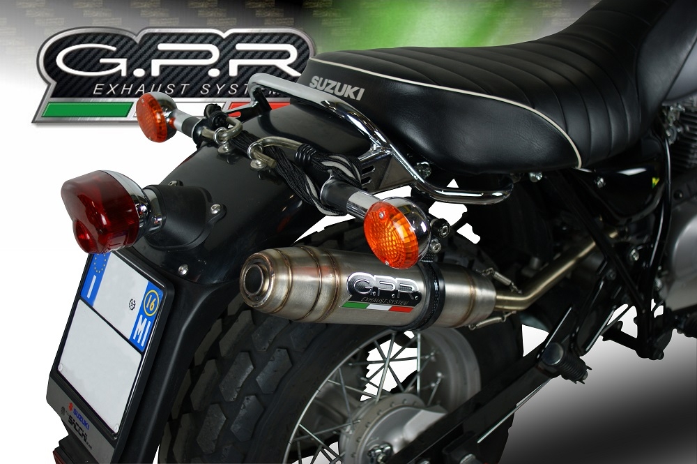 GPR exhaust compatible with  Suzuki Rv 200 Van Van 2016-2017, Deeptone Inox, Homologated legal slip-on exhaust including removable db killer and link pipe 