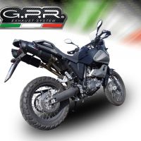 Scarico GPR compatibile con  Yamaha Xt 660 Z Teneré 2008-2016, Furore Nero, Coppia di terminali di scarico omologati, forniti con db killer removibili e raccordi specifici