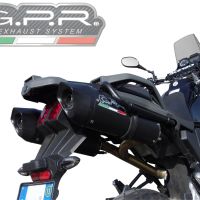 Scarico GPR compatibile con  Yamaha Xt 660 Z Teneré 2008-2016, Furore Nero, Coppia di terminali di scarico omologati, forniti con db killer removibili e raccordi specifici