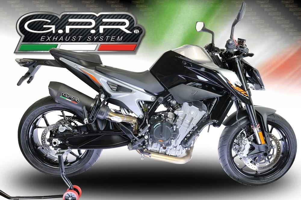 Scarico GPR compatibile con  Ktm Duke 790 2021-2023, GP Evo4 Black Titanium, Scarico omologato, silenziatore con db killer estraibile e raccordo specifico