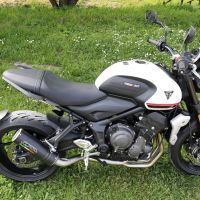 Scarico GPR compatibile con  Triumph Trident 660 2021-2024, M3 Black Titanium, Scarico completo omologato,fornito con db killer estraibile,catalizzatore e collettore