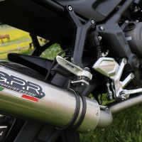 Scarico GPR compatibile con  Triumph Trident 660 2021-2024, M3 Titanium Natural, Scarico completo omologato,fornito con db killer estraibile,catalizzatore e collettore