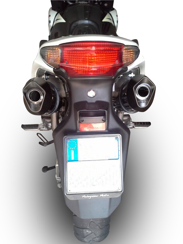 Scarico GPR compatibile con  Honda Varadero 1000 1999-2011, Furore Nero, Coppia di terminali di scarico omologati, forniti con db killer removibili e raccordi specifici