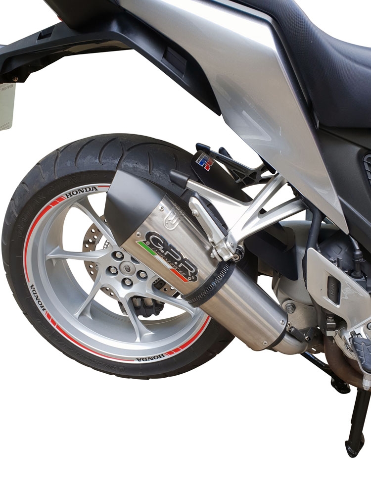 Scarico GPR compatibile con  Honda Vfr 1200 F I.E. 2010-2016, Gpe Ann. titanium, Scarico omologato, silenziatore con db killer estraibile e raccordo specifico