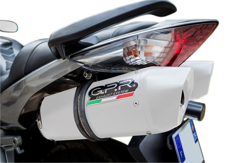 GPR exhaust compatible with  Honda Vfr 800 V-Tec 2002-2013, Albus Ceramic, Dual Homologated legal slip-on exhaust including removable db killers and link pipes 