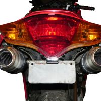 Scarico GPR compatibile con  Honda Vfr 800 V-Tec 2002-2013, Deeptone Inox, Coppia di terminali di scarico omologati, forniti con db killer removibili e raccordi specifici