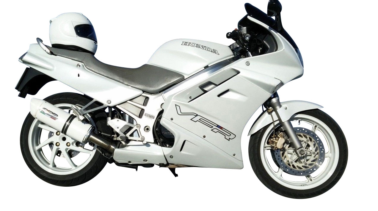 GPR exhaust compatible with  Honda Vfr 750 F 1994-1997, Albus Ceramic, Homologated legal slip-on exhaust including removable db killer and link pipe 