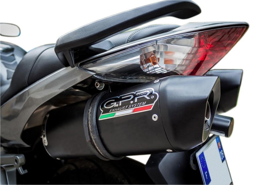 Scarico GPR compatibile con  Honda Vfr 800 V-Tec 2002-2013, Furore Poppy, Coppia di terminali di scarico omologati, forniti con db killer removibili e raccordi specifici