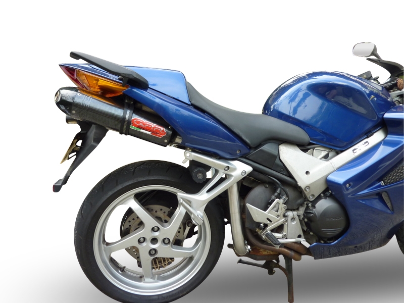 Scarico GPR compatibile con  Honda Vfr 800 V-Tec 2002-2013, Gpe Ann. Poppy, Coppia di terminali di scarico omologati, forniti con db killer removibili e raccordi specifici