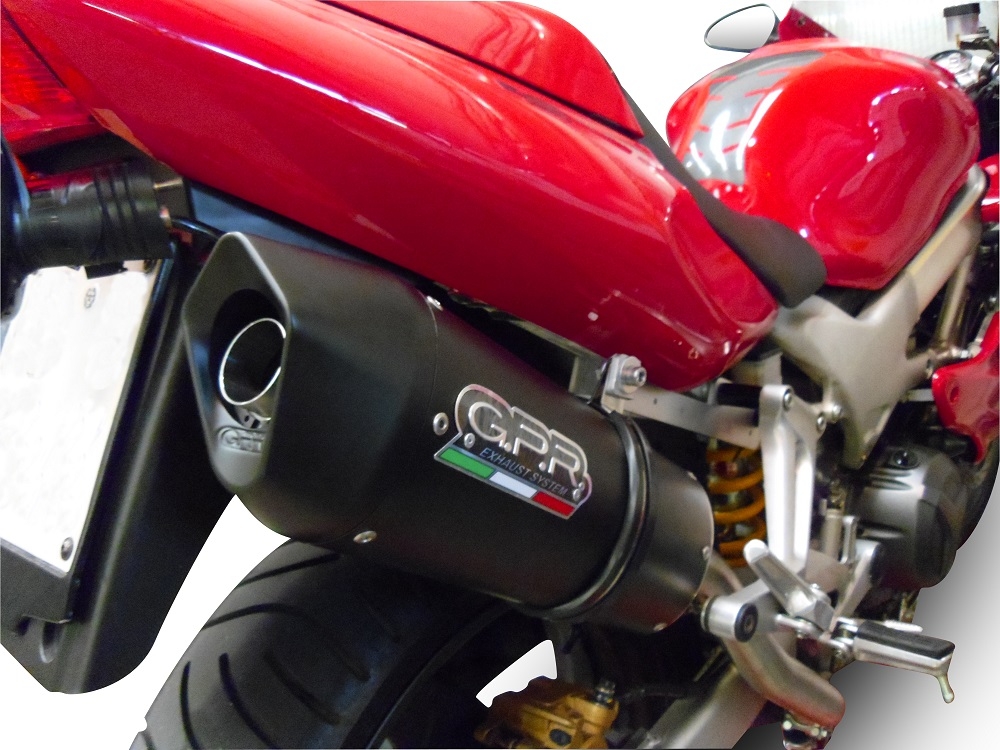 Scarico GPR compatibile con  Honda Vtr 1000 F Firestorm  1997-2007, Furore Poppy, Coppia di terminali di scarico omologati, forniti con db killer removibili e raccordi specifici