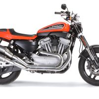 Scarico GPR compatibile con  Harley Davidson Xr 1200 2008-2012, Poppy Tondo, Coppia di terminali di scarico omologati, forniti con db killer removibili e raccordi specifici