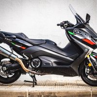 Scarico GPR compatibile con  Yamaha T-Max 530 2012-2016, Gpe Ann. Poppy, Scarico completo omologato,fornito con db killer estraibile,catalizzatore e collettore