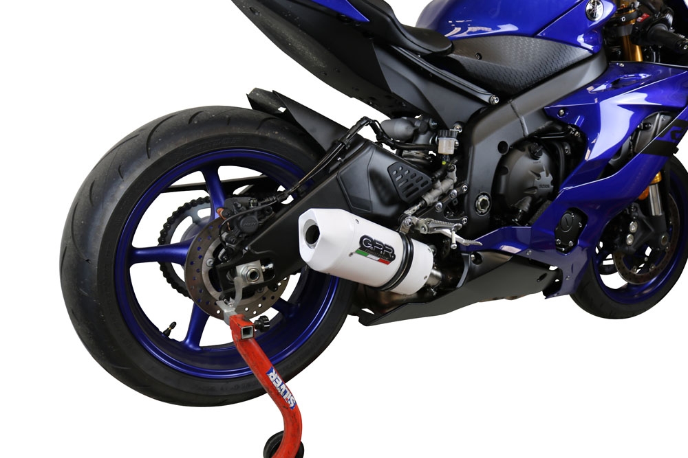 Scarico GPR compatibile con  Yamaha Yzf R6 2017-2024, Albus Evo4, Scarico omologato, silenziatore con db killer estraibile e raccordo specifico