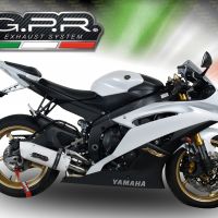 Scarico GPR compatibile con  Yamaha Yzf R6 2006-2020, Albus Ceramic, Scarico omologato, silenziatore con db killer estraibile e raccordo specifico