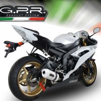 Scarico GPR compatibile con  Yamaha Yzf R6 2006-2020, Albus Ceramic, Scarico omologato, silenziatore con db killer estraibile e raccordo specifico