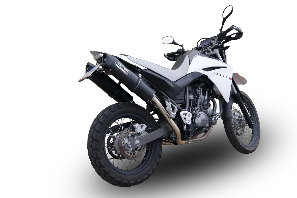 Scarico GPR compatibile con  Yamaha Xt 660 X-R  2004-2014, Furore Nero, Coppia di terminali di scarico omologati, forniti con db killer removibili e raccordi specifici