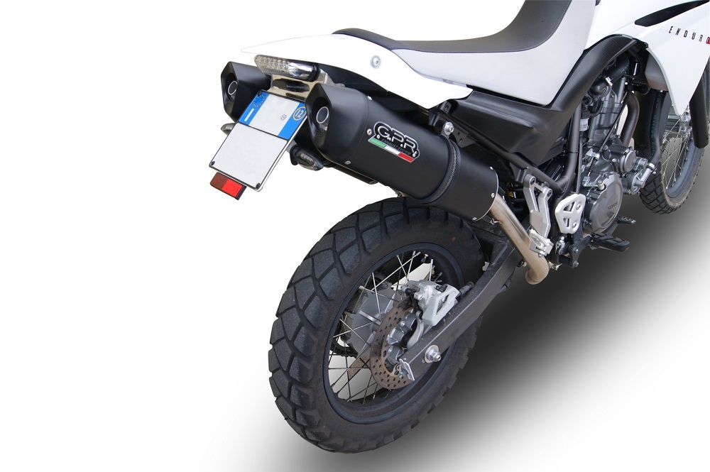 Scarico GPR compatibile con  Yamaha Xt 660 X-R  2004-2014, Furore Nero, Coppia di terminali di scarico omologati, forniti con db killer removibili e raccordi specifici