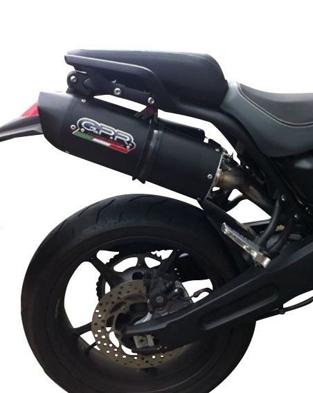 Scarico GPR compatibile con  Yamaha MT03 660 2006-2013, Furore Nero, Coppia di terminali di scarico omologati, forniti con db killer removibile, catalizzatori e raccordi specifici