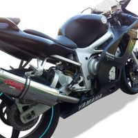 Scarico GPR compatibile con  Yamaha Yzf R6 1999-2002, Trioval, Scarico omologato, silenziatore con db killer estraibile e raccordo specifico