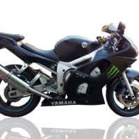 Scarico GPR compatibile con  Yamaha Yzf R6 1999-2002, Trioval, Scarico omologato, silenziatore con db killer estraibile e raccordo specifico