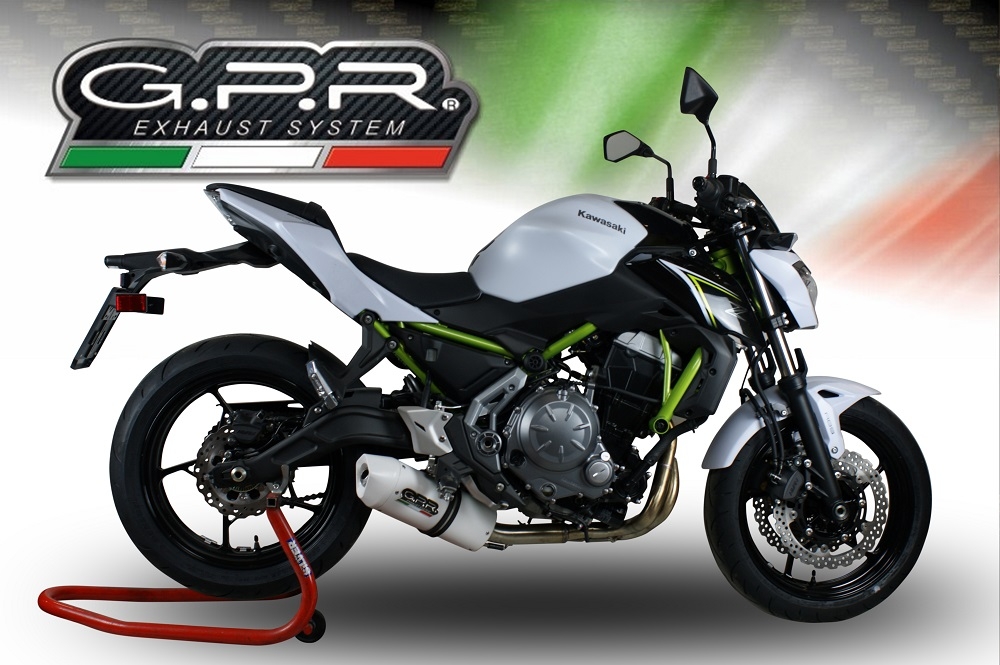 Scarico GPR compatibile con  Kawasaki Z 650 2023-2024, Albus Evo4, Scarico completo omologato per il rumore,fornito con db killer,catalizzatore conforme alla revisione e collettore