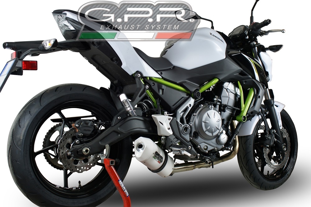 Scarico GPR compatibile con  Kawasaki Z 650 2023-2024, Albus Evo4, Scarico completo omologato per il rumore,fornito con db killer,catalizzatore conforme alla revisione e collettore