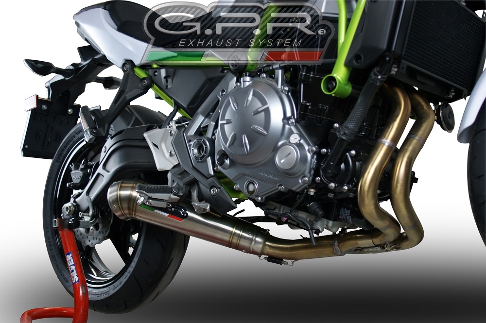 Scarico GPR compatibile con  Kawasaki Z 650 2023-2024, Powercone Evo, Scarico completo omologato per il rumore,fornito con db killer,catalizzatore conforme alla revisione e collettore