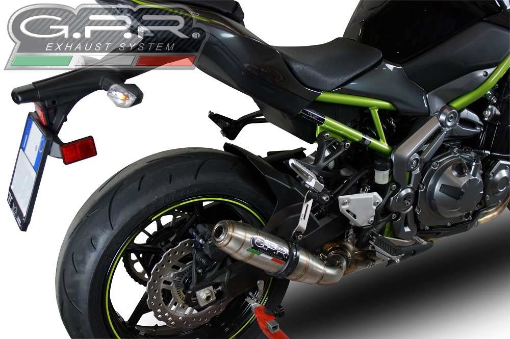 Scarico GPR compatibile con  Kawasaki Z 900 2017-2019, Deeptone Inox, Scarico omologato, silenziatore con db killer estraibile e raccordo specifico