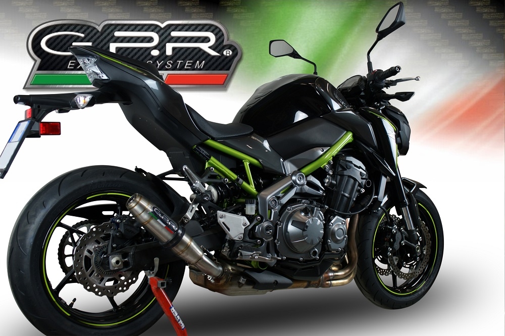 Scarico GPR compatibile con  Kawasaki Z 900 2017-2019, Deeptone Inox, Scarico omologato, silenziatore con db killer estraibile e raccordo specifico