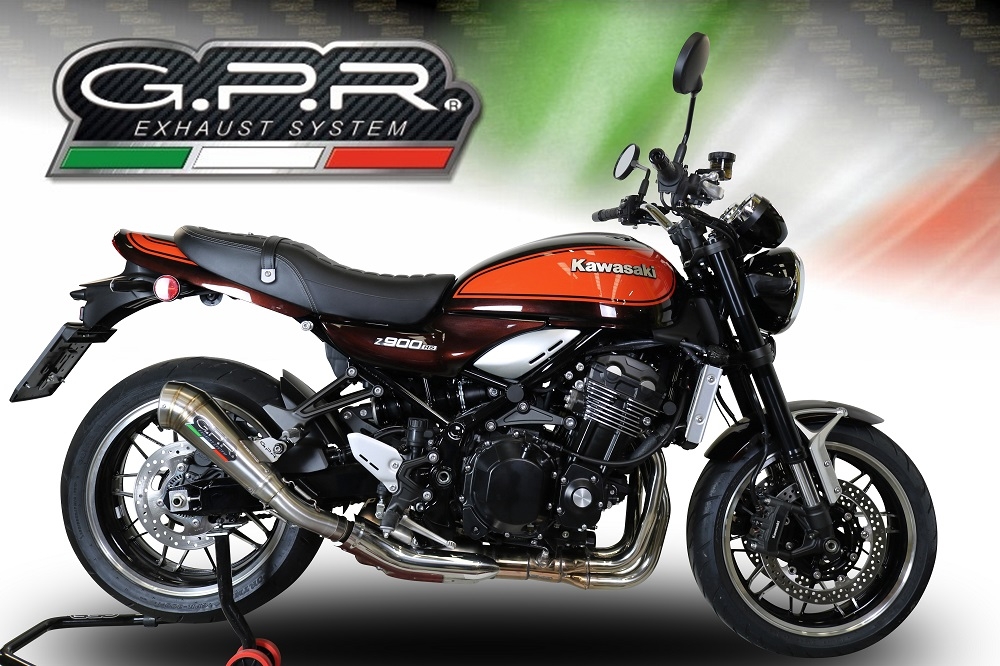 Scarico GPR compatibile con  Kawasaki Z 900 RS 2018-2020, Powercone Evo, Scarico omologato, silenziatore con db killer estraibile e raccordo specifico