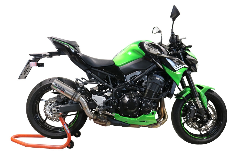 Scarico compatibile con Kawasaki Z 900 2020-2020, M3 Titanium Natural, Scarico omologato, silenziatore con db killer estraibile e raccordo specifico