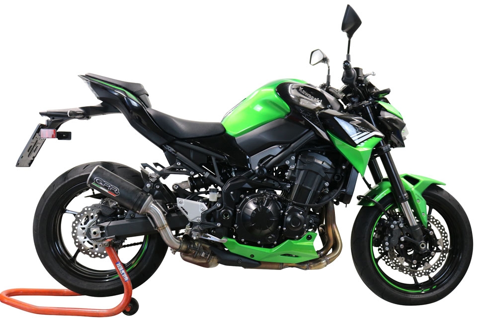 GPR exhaust compatible with  Kawasaki Z 900 2020-2020, M3 Black Titanium, Homologated legal slip-on exhaust including removable db killer and link pipe 