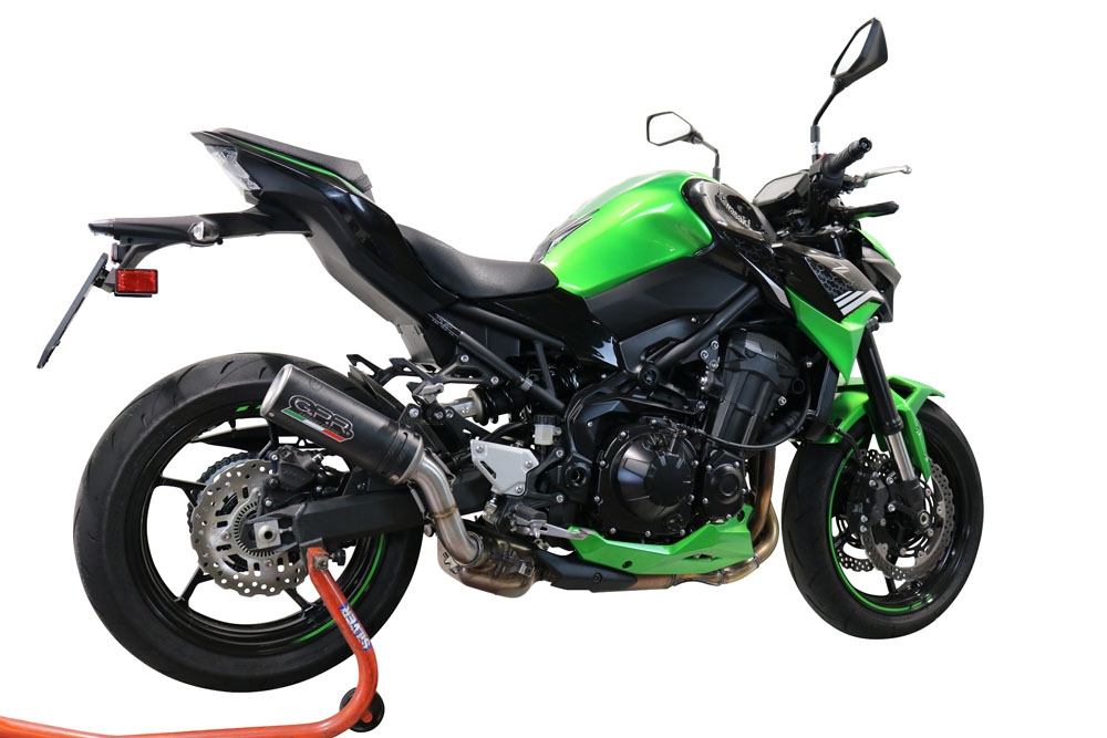 GPR exhaust compatible with  Kawasaki Z 900 2020-2020, M3 Black Titanium, Homologated legal slip-on exhaust including removable db killer and link pipe 