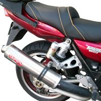 Scarico GPR compatibile con  Kawasaki ZRX-1100 1998-2001, Inox Tondo, Silenziatore di scarico omologato, con flangia specifica, con db killer estraibile